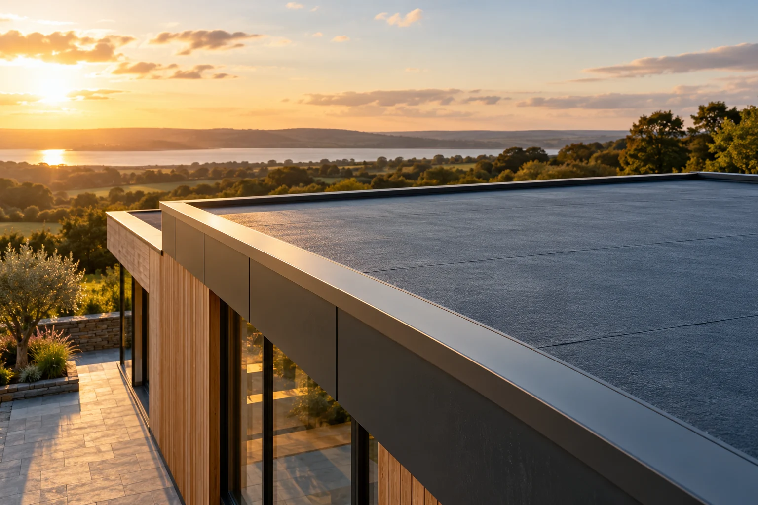 Modern building with a flat roof